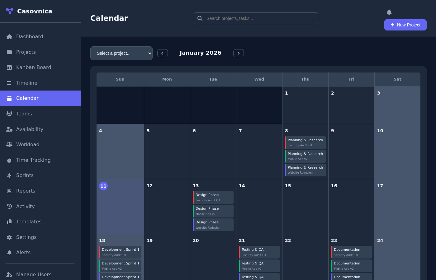 Calendar View